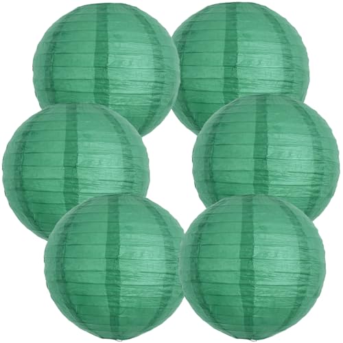 BEISHIDA 12-Inch Green Round Paper Lanterns Hanging Decorative Chinese Paper Lanterns Lamp for Birthday Wedding Party Irish Party Saint Patricks Day Decoration and Baby Bridal Shower（6 Packs） - color: Green, size: 12 Inch