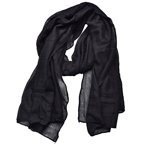 woogwin Women's Scarf Lady Light Soft Fashion Solid Shawl Wraps - color: Black