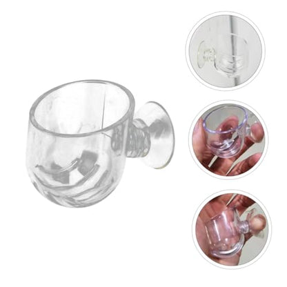 VOSAREA 2pcs Acrylic Fish Tank Feeder Cups with Suction Fish Food Holder for Aquarium Shrimp Feeding Supplies