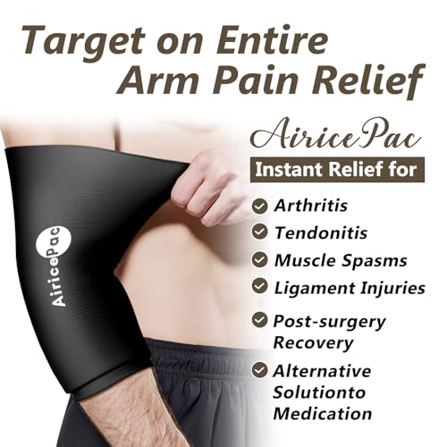 AiricePac Elbow Ice Pack Wrap, Tennis Golfers Sleeve For Arm and Calf Injuries Reusable, Cold Compression for Pain Relief - style: ELBOW ICE PACK