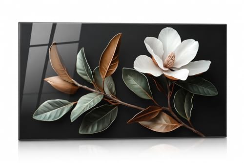 Evgosm Tempered Glass Backsplash for Kitchen, Flowers Stove Splashback, Glass Backsplash, Used for Kitchen Wall Protection and Decoration, Easy to Install and Clean. (30x18'') - size: 30"L x 18"W