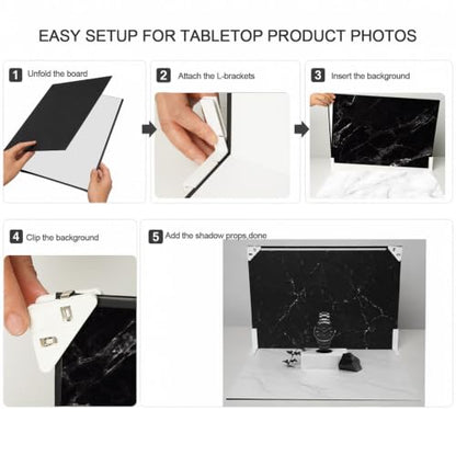 Food Photography Backdrop Kit, 16.5 x 11.7 in, 10 Double-Sided Backdrops - color: textured color