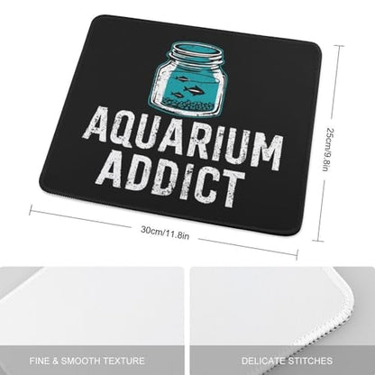 Addicted to Aquarium Mouse Pad Non-Slip Rubber Base Mousepad Computer Gaming Mat - size: 9.8"x11.8"