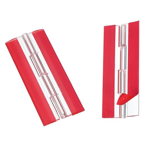 MECCANIXITY Small Acrylic Hinges Plastic Self-Adhesive Clear Hinge 100 x 42mm Continuous Piano Folding Hinges for Aquarium Lid Crafts Display Stand Pack of 2 Transparent - size: 100 x 42mm