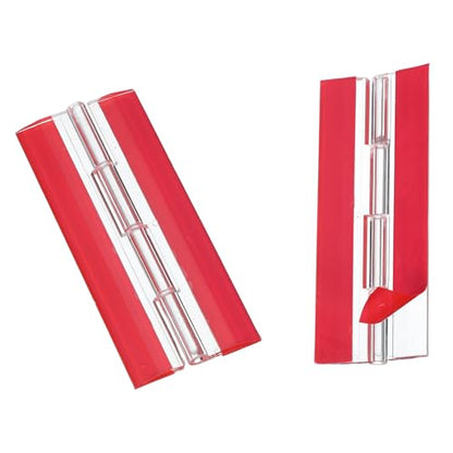 MECCANIXITY Small Acrylic Hinges Plastic Self-Adhesive Clear Hinge 100 x 42mm Continuous Piano Folding Hinges for Aquarium Lid Crafts Display Stand Pack of 2 Transparent - size: 100 x 42mm