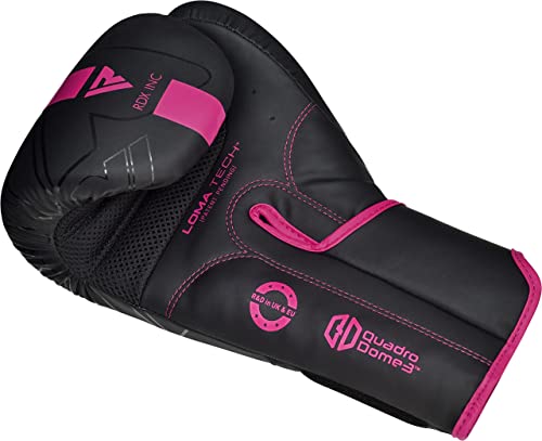 RDX Women Boxing Gloves, Pro Training Sparring, Maya Hide Leather, Muay Thai MMA Kickboxing, Adult, Heavy Punching Bag Focus Mitts Pads Workout, Ventilated Palm, Multi Layered, 8 10 12 14 16 Oz - size: 16OZ