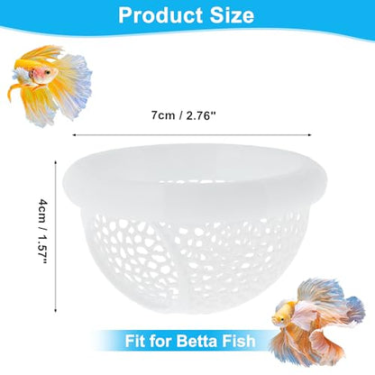 Floating Betta Cave & Hammock, Multi-Functional Hideout for Aquarium White - color: White