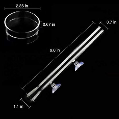 Shrimp Feeding Tube and Dish,Clear Crystal Glass Shrimp Feeder Tube Tray for Fish Tank Aquarium Shrimp (10") - size: 10" + 1 Tray