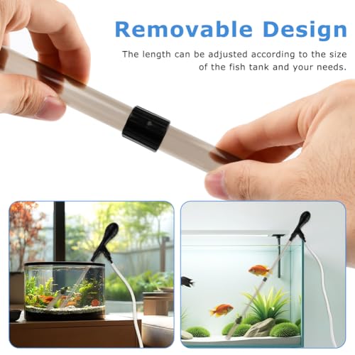 27inch Aquarium Siphon Vacuum Cleaner for Fish Tank Cleaning Gravel & Sand | 80GPH Powerful Fish Tank Vacuum Gravels Cleaning Kit, for Water Changer, Sand Cleaner, Dirt Removal