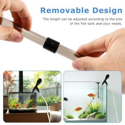 27inch Aquarium Siphon Vacuum Cleaner for Fish Tank Cleaning Gravel & Sand | 80GPH Powerful Fish Tank Vacuum Gravels Cleaning Kit, for Water Changer, Sand Cleaner, Dirt Removal