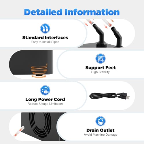 160L/42.26Gal Aquarium Chiller, 1/10HP Low Noise Fish Tank Water Cooler with Special Quiet Design Refrigeration Compressor ＆ Water Tube for Axolotl Coral Jellyfish (160L/42.26Gal)