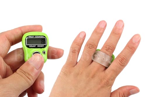 5 Digital Electronic LCD Tasbih Finger Tally Counter Islamic Zikr Islam Muslim Hand Ring Counters Multi Color Mini Held Case Resettable Mechanical Manual Clicker Number Lap Tracker Random Counting
