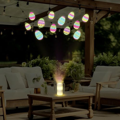 Baquler Easter Egg Projector Light Decor Easter Flameless Candle Spring Home Decor LED Candle Battery Operated Night Light with Remote and Timer Egg Hunt Party Basket Gifts for Spring Farmhouse Table - style: Easter Egg
