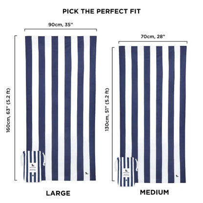 Dock & Bay Beach Towel - Quick Dry, Sand Free - Compact, Lightweight - 100% Recycled - Includes Bag - Cabana - Whitsunday Blue, Medium (130x70cm, 51x27) - color: Cabana - Whitsunday Blue, size: Medium (130x70cm, 51x27")
