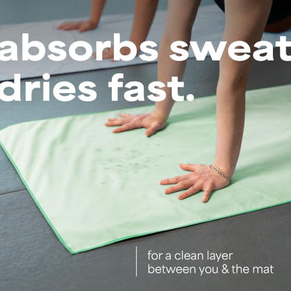 S&T INC. Aura Microfiber Yoga Mat Towel, 26.5" x 72", Green | Soft and Absorbent, Quick-Dry for Gym, Pilates, and Hot Yoga, Compact for Gym Bag, Machine Washable - color: Sage Green
