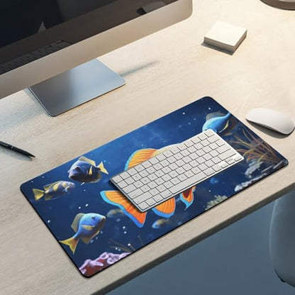 Large Size Gaming Mouse Pad Fishs Desk Mat Non-Slip Base Waterproof Desktop Writing Pad for Office Home - color: Fishs, size: 30x60cm
