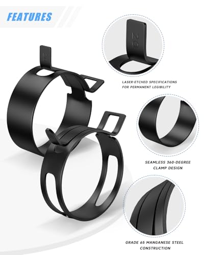 210Pcs Steel Spring Band Hose Clamp Kit (7-25mm) with Swivel Flat Pliers – Multi-Purpose Assortment for Fuel Line, Silicone, Vacuum Hoses Low-Pressure Air & Automotive Clip Clamps - size: 210pcs with Plier