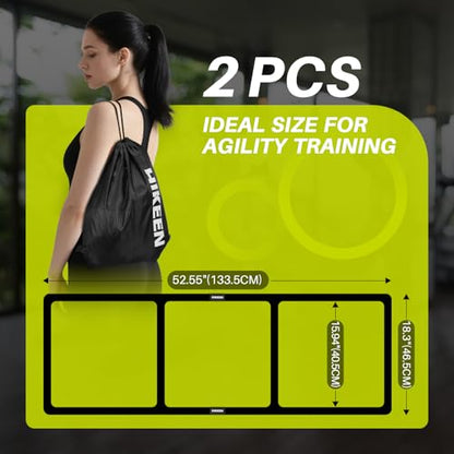 Hikeen Agility Ladder - Speed Ladder for Football, Basketball - Durable Rubber Training Ladder for Footwork with Carry Bag, Portable & Non-Slip Agility Football Training Equipment - style: Black