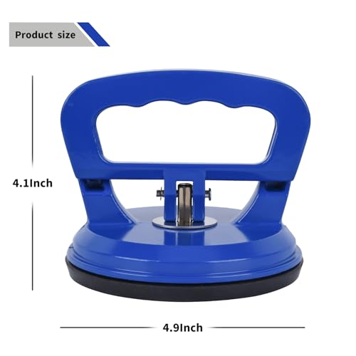 FCHO Glass Suction Cup Heavy Duty Aluminum Vacuum Plate Puller Handle Holder Hooks Duty Galss Lifting/Tile Suction Cup Lifter/Moving Glass/Pad for Lifting (Blue, 2Pack) | Aluminum Single Glass Vacuum Suction Cup With Hooks For Tile Glass Moving Lifting De