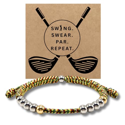 Golf Counter Bracelet, 10 Bead Handmade Score Counter, Adjustable Stainless Steel Beads, Easy Stroke Counting Accessory for Men and Women - color: Multiple Color