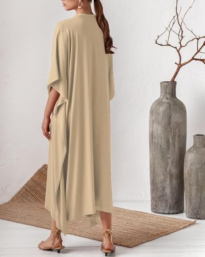 Bsubseach Women Kaftan Dresses Caftan Maxi Dress Swimsuit Cover Up Moomoo - color: B-apricot