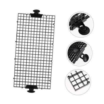 POPETPOP Aquarium Fish Tank Divider Grid Board with Suction Cups, Black 30x15cm, 8pcs Set for Aquarium Isolation and Fish Fry Separation in Home Or Breeding Tanks