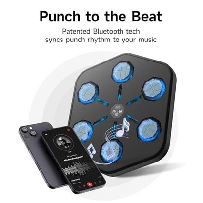 2026 New Model Music Boxing Machine for Adults & Kids - LED Electronic Wall Mounted Boxing Equipment, Indoor Home Workout Punching Bag with Premium Boxing Gloves
