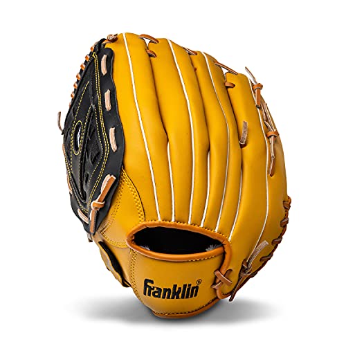 Franklin Sports Field Master Baseball + Softball Glove - Field Master Adult + Youth Baseball + Softball Mitt - Men's + Women's Gloves - color: Tan, style: 14" - Basket Web