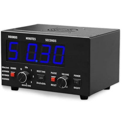 CHEFFS Professional Boxing Interval Timer,Gym Interval Timer with LED Display,Selectable Training Time and Cycle Repetitions, Adjustable Sound Gym Interval Timer for Muay Thai/MMA/Kickboxing(Blue) - color: Blue