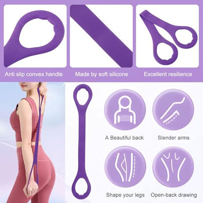21 Fitness Resistance Bands-6 Tube Pedal Ankle Puller, Multifunction Tension Rope, Pedal Resistance Band with Handle Sit Up Exercise Equipment Home Gym Tummy Trainer for Men Women - size: 6 Tube