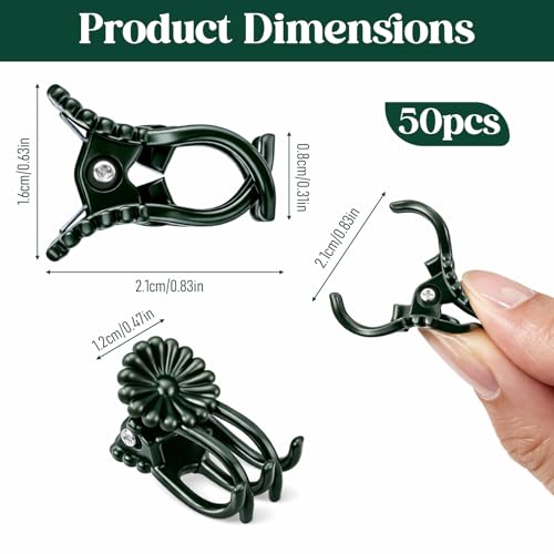 50 Pcs Plant Clips for Climbing Plants Orchid Clips for Plants Support Garden Flower Stem Vine Clip, Dark Green