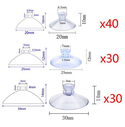 100Pcs Small Suction Cups for Glass, Without Hook Hole, 20/25/30mm | PVC, Hold In High Humidity, No Residue, Reusable, Easy Remove, For Car Windows & Glass Tabletops, Smooth Surfaces, Decor - size: 20,25,30mm