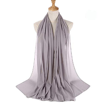 Txameru Hijab for Women Chiffon Hijab Scarfs for Women Long Shawl - color: Light Grey