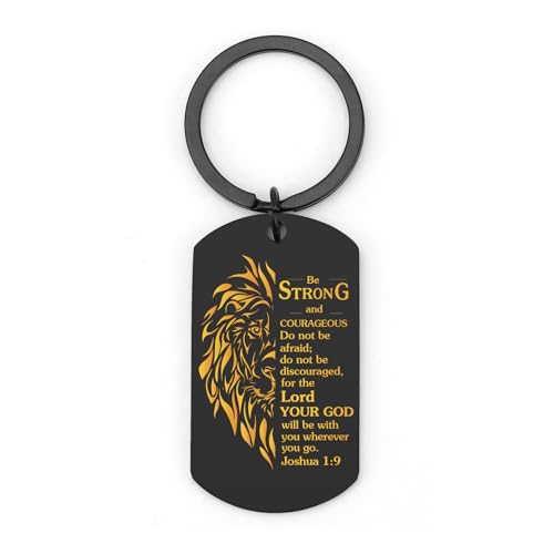 Mens Christian Keychain Bible Verse Christian Gifts Spiritual Religious Catholic Gifts Inspirational Keychain Joshua 1 9 Faith Based Gift Christmas Birthday Valentines Day Fathers Day Gift Key Ring