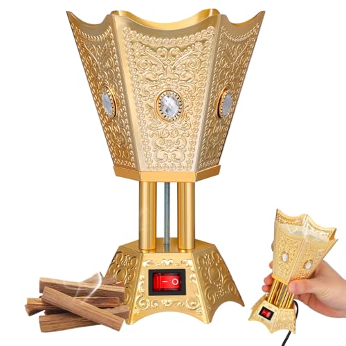Ciieeo Electric Bakhoor Burner for Home Metal Incense Holder Aromatherapy Oud Burner Electric Incense Censer Southeast Asian Middle Eastern Style
