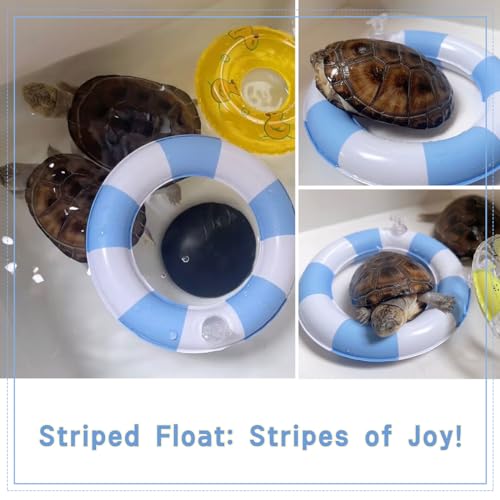 MANON ROSA Real Turtle Toy - Mini Swimming Rings Floating Boat Summer Accessory for Aquarium, Fish Tank, Pool, Habitat Decoration for Fish, Frog, Crab, Shrimp Small Animals