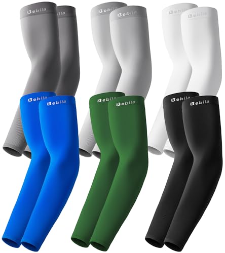 Bebila Arm Sleeves for Men Women, UV Sun Protection Cooling Compression Outdoor - color: Mix, size: Large