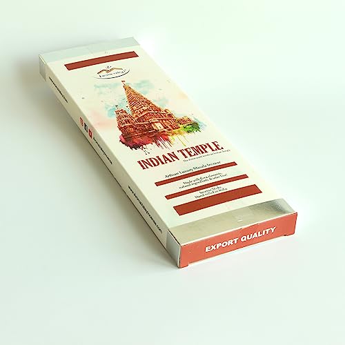 Indian Temple Incense Sticks - Artisan Masala Incense - Handrolled Long Burning Extra-Thick Sticks - Divine Scent for Home & Meditation - 100 gm