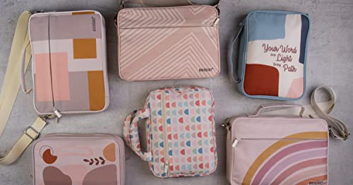 DiverseBee Large Bible Cover with Handles and Shoulder Strap, Bible Carrying Case for Women, Bible Tote Bag, Church Book Cover, Christian Gift (Cross)