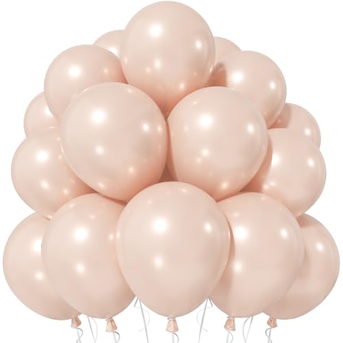 Jobkoo Pearl Nude Balloons 12 Inch, Beige Apricot Neutral Latex Balloon - color: 04-neutral-18