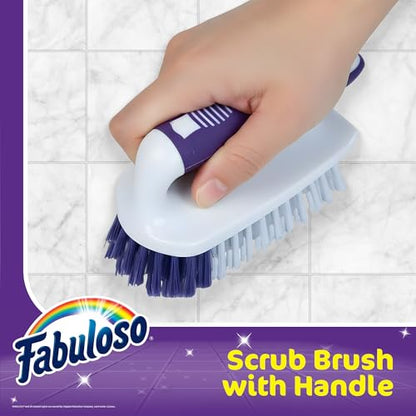 Fabuloso Compact Scrub Brush with Handle, White and Purple, 5.5 Inch - size: Scrub Brush w/ Handle