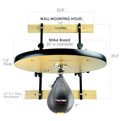 MaxxMMA Speed Bag Platform Kit - Heavy Duty Boxing Training Equipment with Punching Ball, Adjustable Height for Home Fitness, Suitable for Boxing and Fitness Enthusiasts
