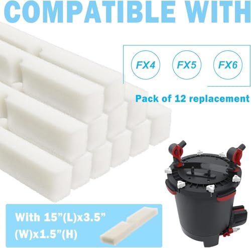 Podoy Fx4 FX5 FX6 Foam Filter Pads Replacement Compatible with Fluval Canister Filter (30 PCS) - size: 30 Packs