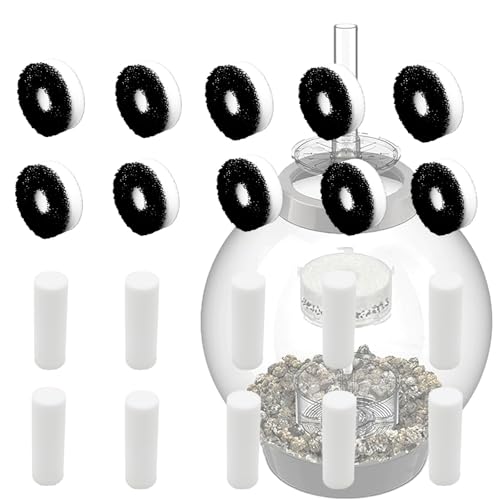 Filter Replacement Kit Compatible with BiOrb Aquariums: Foam and Carbon Rings Filter with Air Stone - 10 Carbon, 10 Foam, 10 Air Stones (30 Pack)