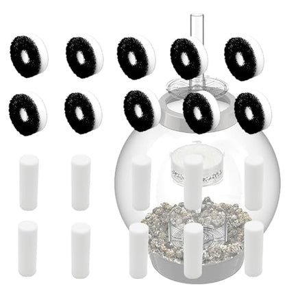 Filter Replacement Kit Compatible with BiOrb Aquariums: Foam and Carbon Rings Filter with Air Stone - 10 Carbon, 10 Foam, 10 Air Stones (30 Pack)