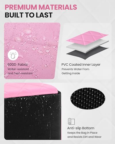 Smasrob Fishing Tackle Bag, Fish Bag (Tackle Boxes Not Included), Pink | Large Lure Boxes Pocket , Extra Top Tackle Trays Pocket, for Saltwater and Freshwater - color: Pink