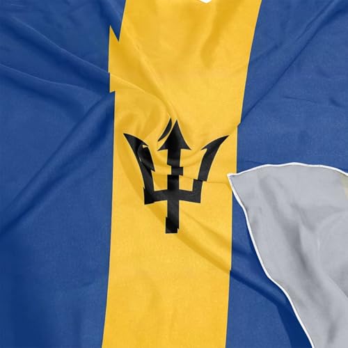 Women's Silk Scarf Square Satin Head Scarves Fashion Neck Scarf Hair Wraps Silk Bandana - color: Barbados Flag