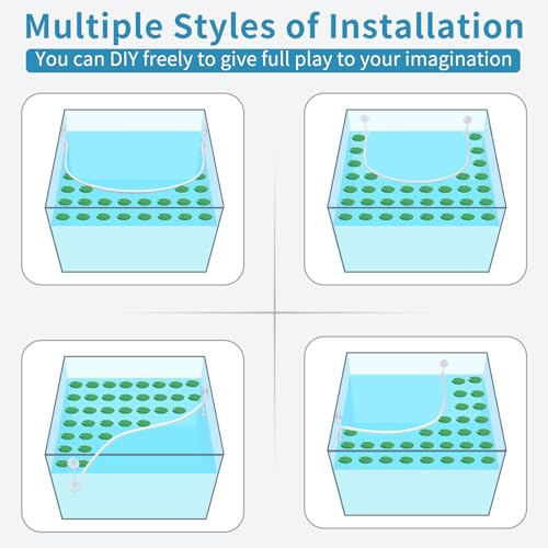 Aquarium Floating Plant Corral Kit for Separating Fish and Floating Aquarium Plants with Lightweight Thin Silicone Tube Height Adjustable Floating Plant Barrier Universal Fit for All Aquariums
