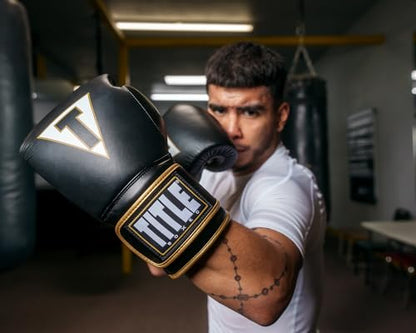 Title Boxeo Mexican Leather Bag Gloves Quatro - Boxing Gloves, Punching Bag Gloves, Kickboxing Gloves, Punching Gloves, Heavy Bag Gloves, Boxing Gloves Men and Women, Boxing Equipment - color: Black/White, size: 16 oz