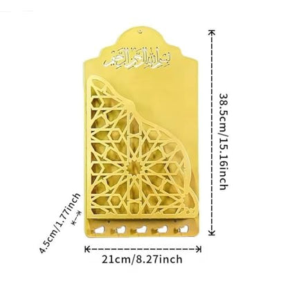 Islamics Decors Quran Metal Wall Mount Shelf Hanging Book Shelf Hanger Holder Hook for Ramadans and Eid Celebration Ramadans Decoration